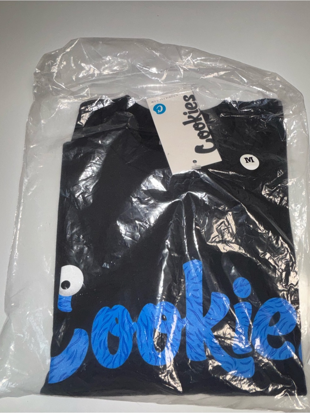 Cookies Brand Men’s Black Short Sleeve Tee with Blue Logo